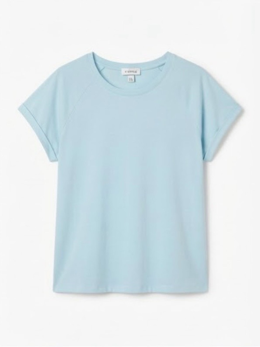 Evereve Light Blue Short Sleeve Crewneck Casual Basic Tee Top (Size L)
